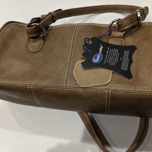 Amerileather Cowhide Belt Stitched Leather Satchel